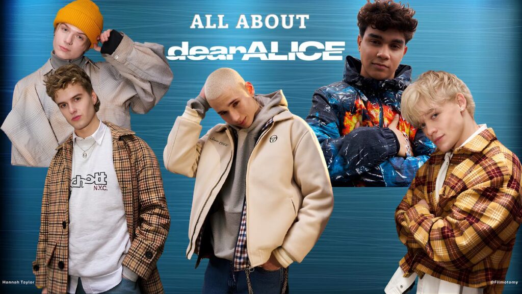 The members of dearALICE from their Ariana music video - James, Olly, Reese, Dexter, and Blaise - Filmotomy