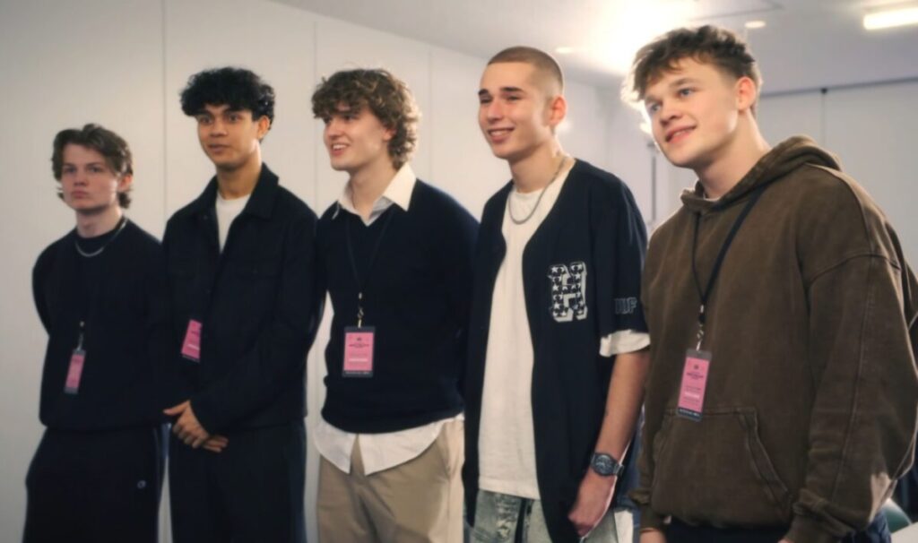 (L-R) James, Dexter, Olly, Reese, and Blaise/ Image Courtesy of BBC - Filmotomy