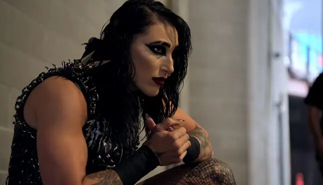 Rhea Ripley backstage at a live event - Filmotomy