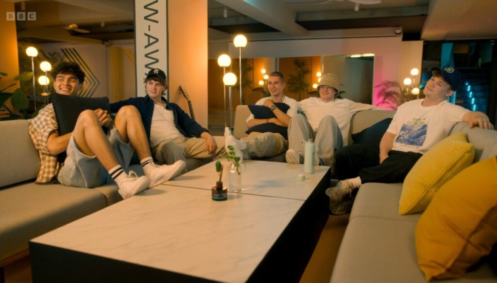 (L-R) Dexter, Olly, Reese, James, and Blaise/ Image Courtesy of BBC - Filmotomy